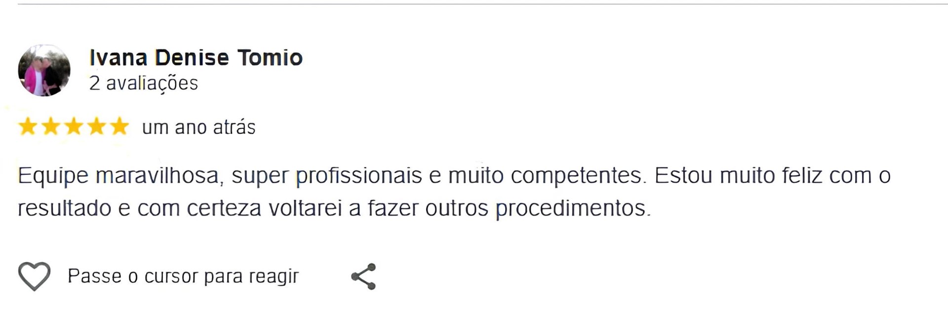 Avaliação real de paciente no Google — Lavenus Estética 3